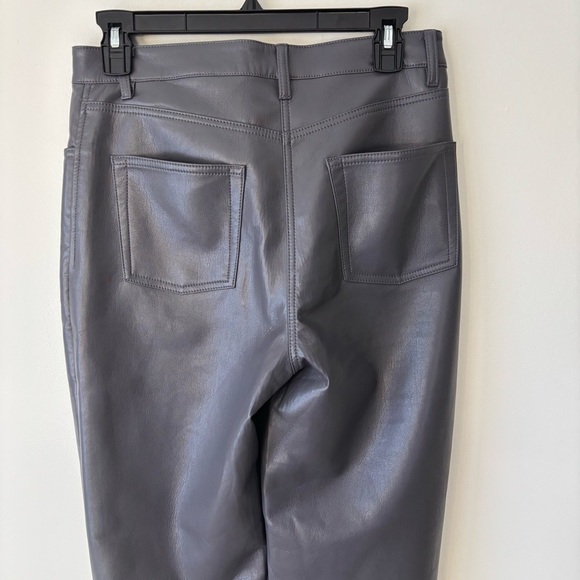 Aritzia Wilfred The Melina Pant Gray Faux Vegan Leather High Rise Straight Leg - Picture 8 of 11